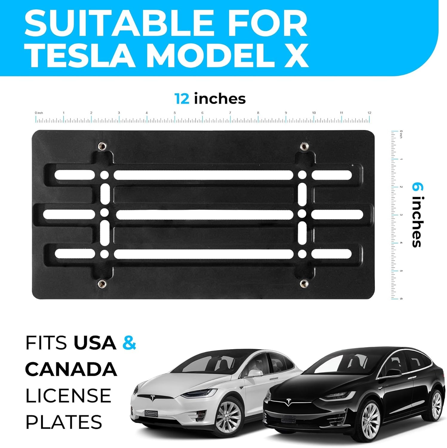 Front Bumper License Plate Holder Bracket for 2016-2024 Tesla Model X