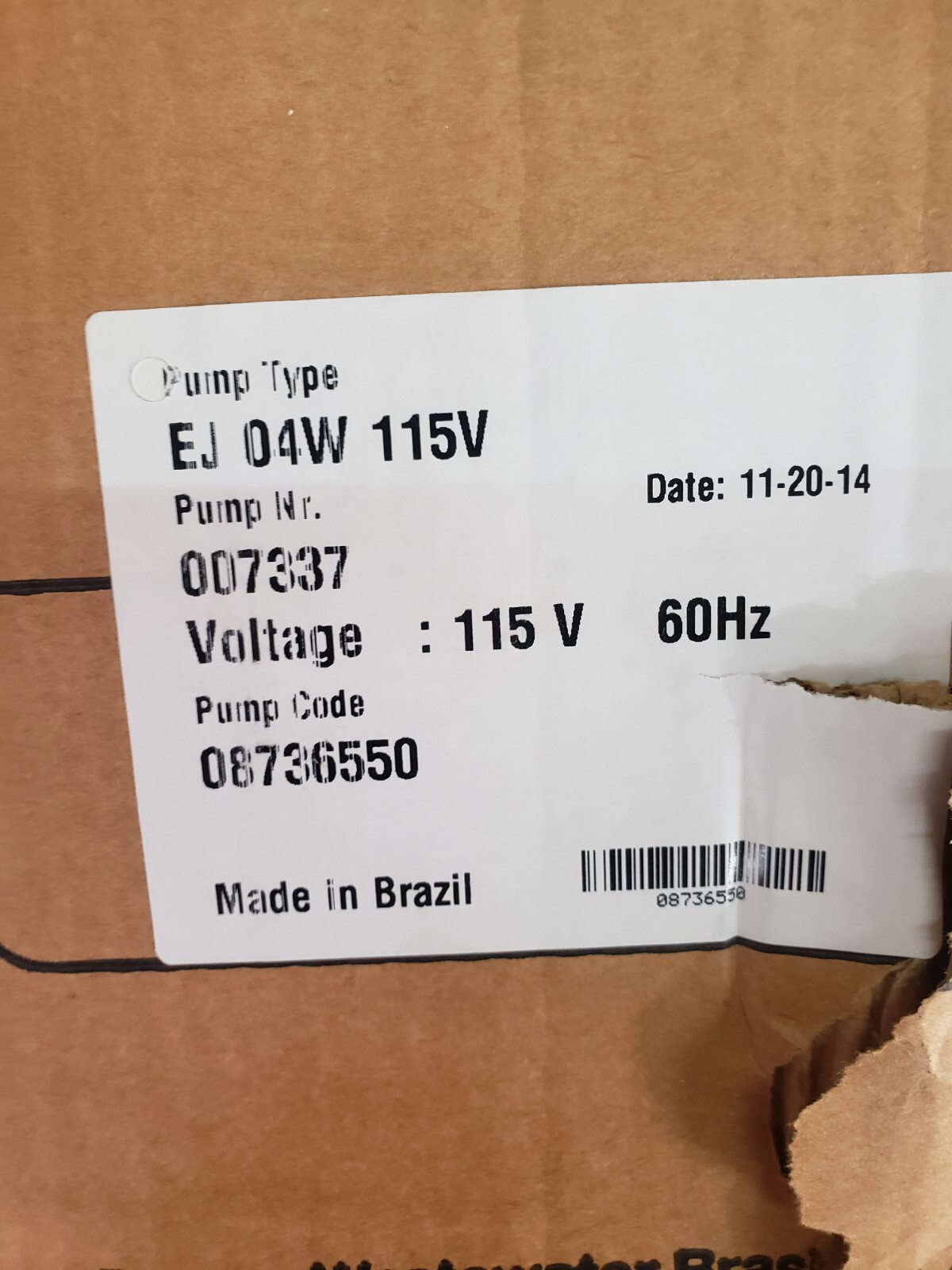SULZER SUBMERSIBLE PUMP EJ 04W-2