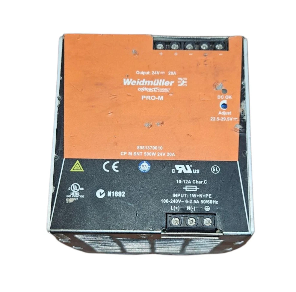 WEIDMULLER CONNECT POWER PRO-M 8951370010 CP M SNT 500W 24V 20A POWER SUPPLY