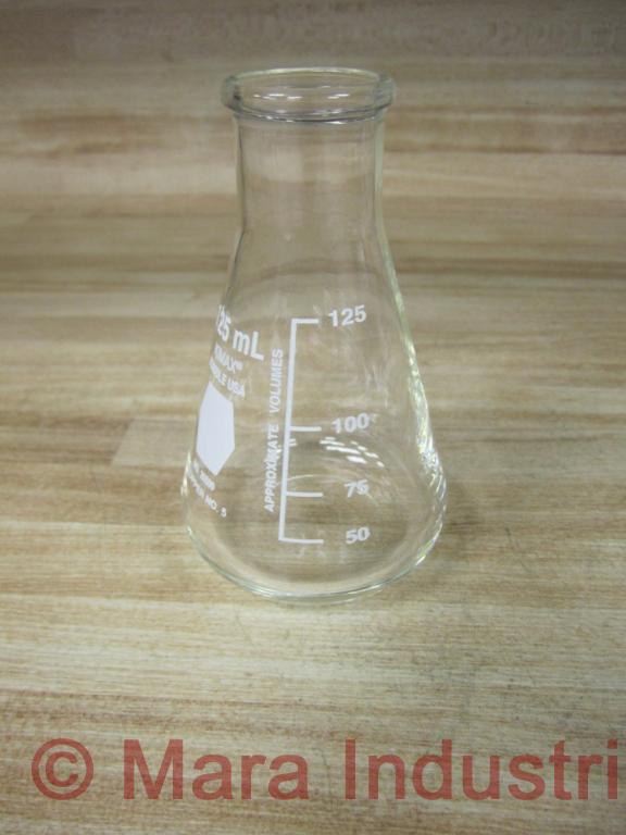 Kimble 26500-125 KIMAX 125mL Glass Erlenmeyer Flask 26500125 No Top