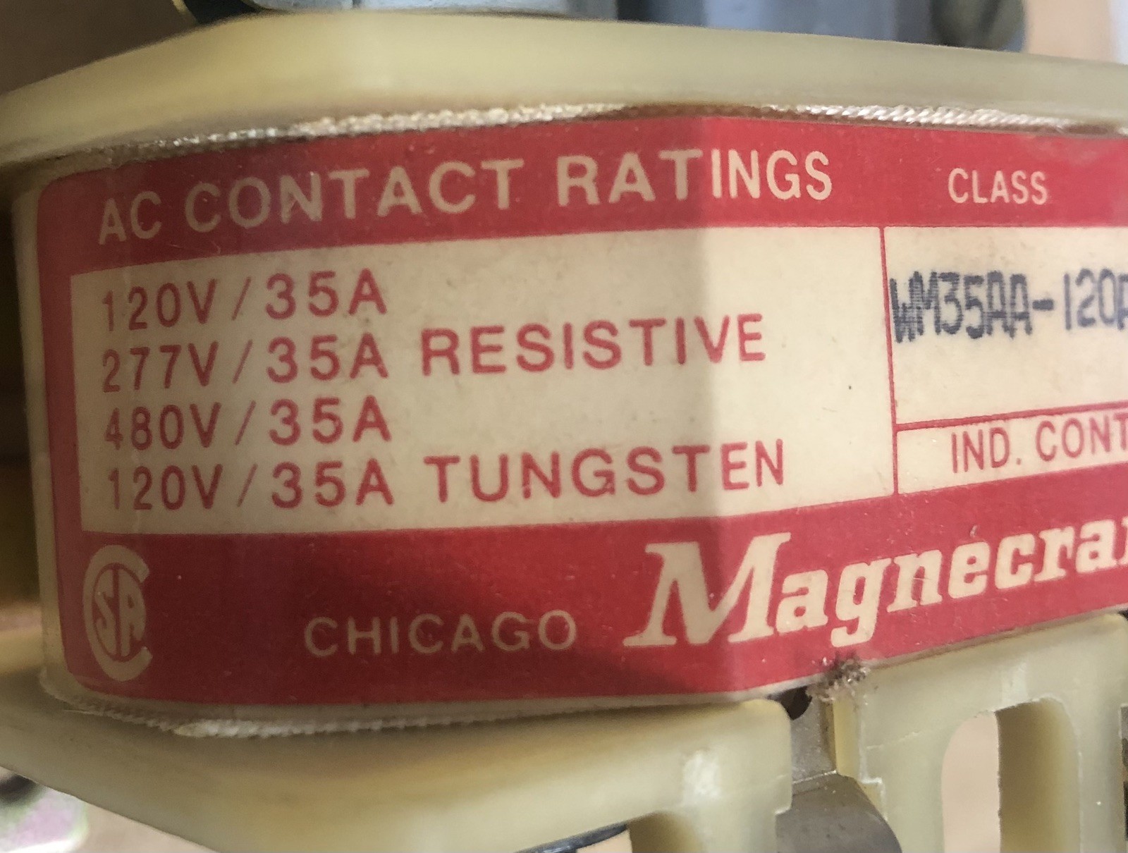 NOS Magnecraft WM35AA-120A Electromechanical Relay