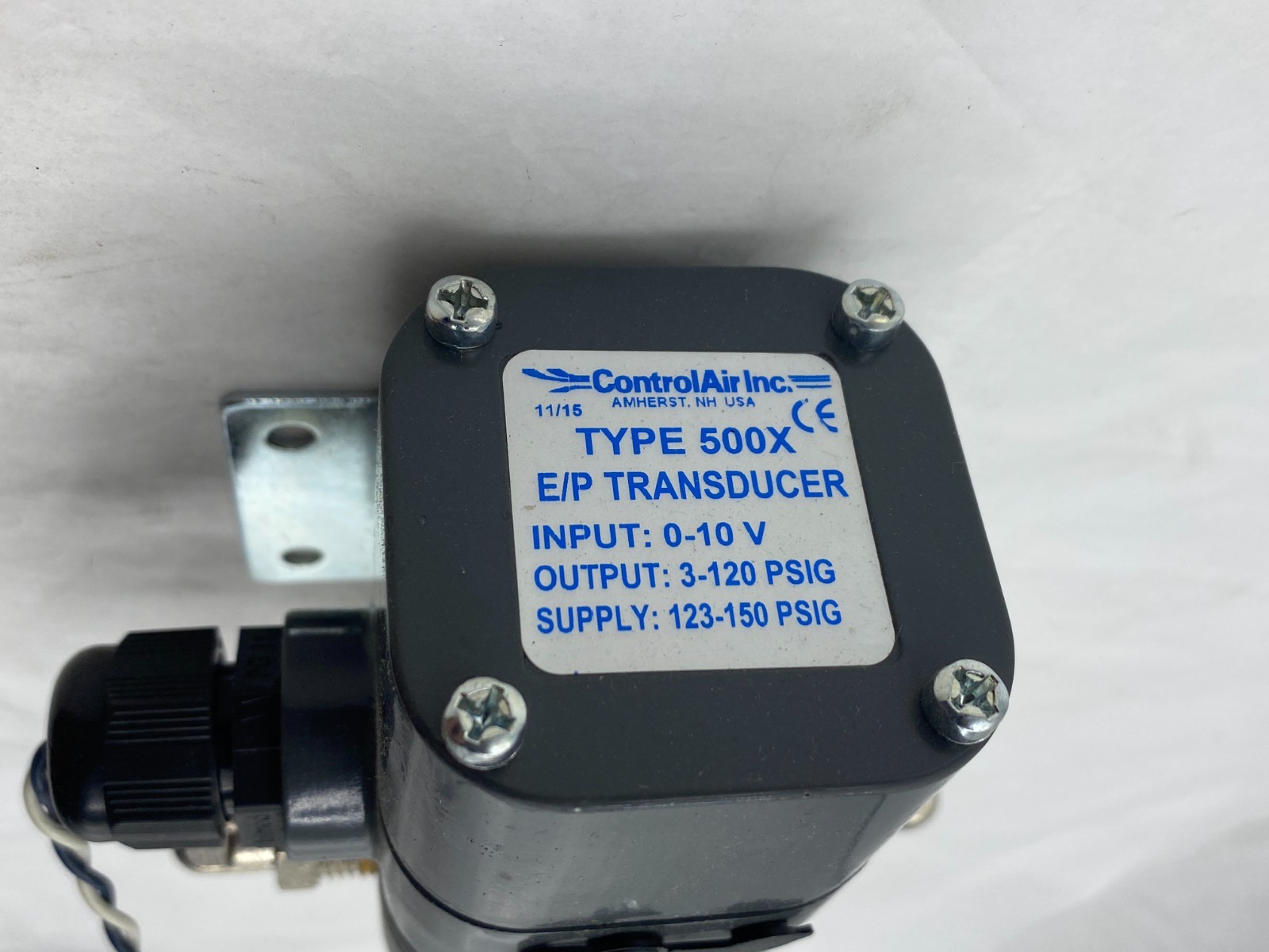 CONTROL AIR TYPE 500X E/P TRANSDUCER INPUT 0-10V 3-120 PSIG 123-150 PSIG 🎯