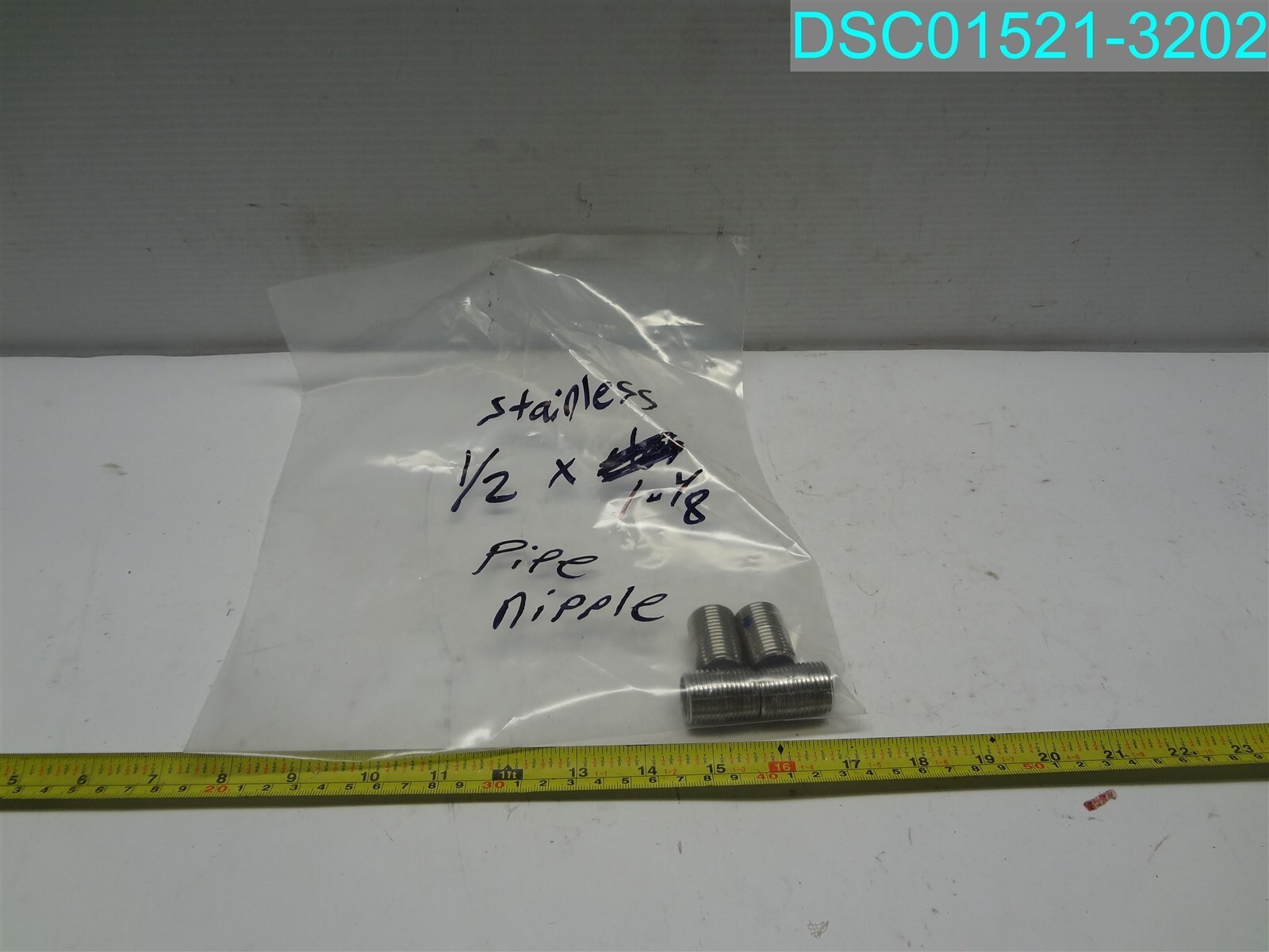 QTY=4: 1/2″x1-1/8″ Stainless Steel Pipe Nipple