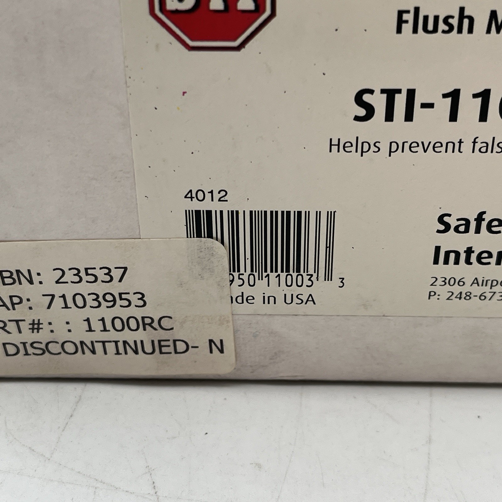 NEW!! Safety Technology Int. Stopper II w/ Horn & Relay Flush Mount STI-1100RC