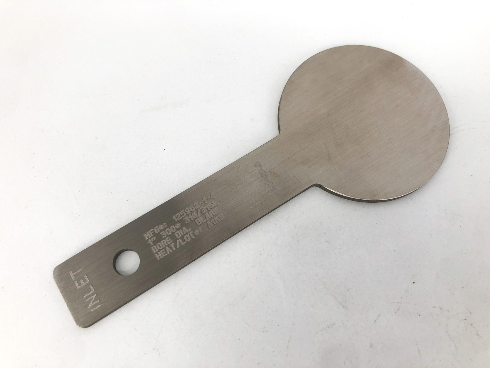 New Mac-Weld 125962-1-4 Orifice Plate Paddle 1″ 300# 316/316L Blank Bore No Box