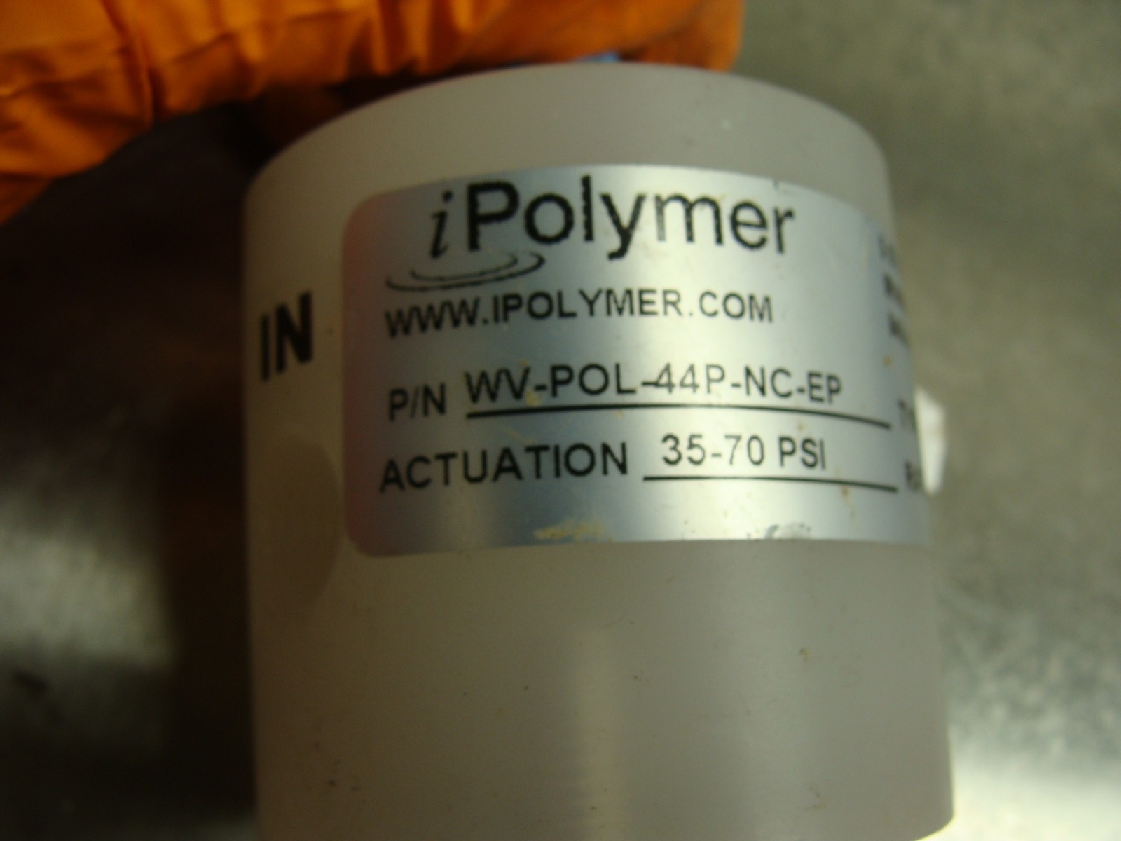 iPOLYMER HIGH-PURITY PNEUMATICALLY ACTUATED 2-WAY WATER VALVE WV-POL-44P-NC-EP