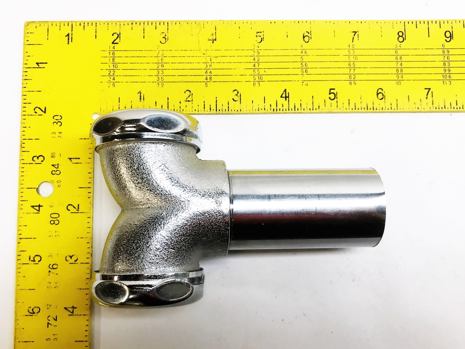 Unbranded 112 Chrome Plated Brass Center Outlet Waste Tee NOS Open box G1N