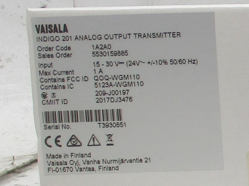 VAISALA INDIGO 201 1A2A0 15-30V 1A NSMP