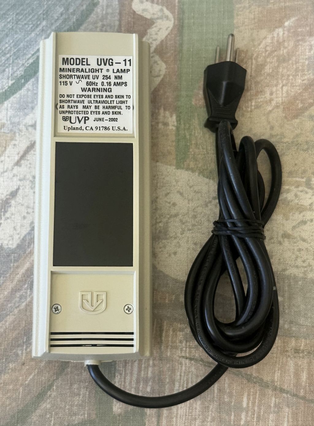 UVP Mineralight Model UVG-11 Handheld Shortwave Ultraviolet Lamp UV-254nm