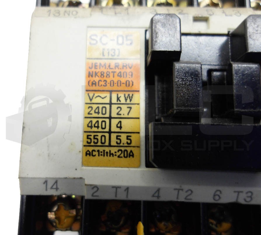 FUJI ELECTRIC SC-05 [13] CONTACTOR 13A 3PH W/ TR-0N/3 OVERLOAD RELAY