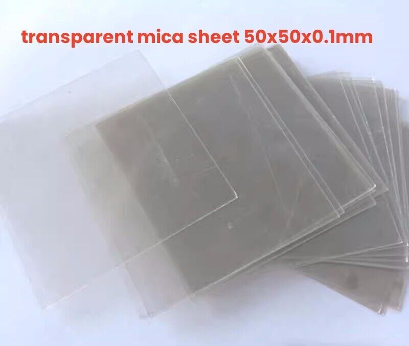 10Pc New transparent mica sheet 50x50x0.1mm insulating mica sheet