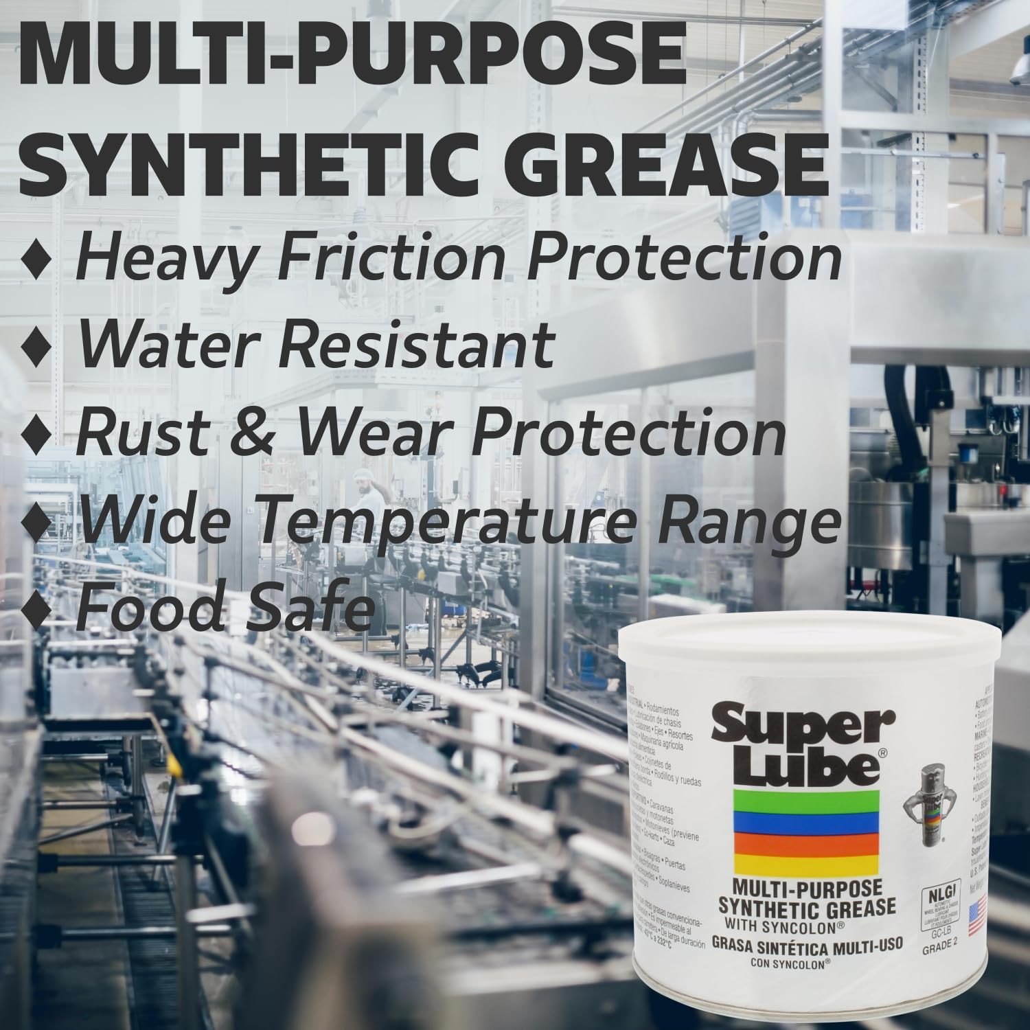 Super Lube Food Grade Multi Purpose Grease NLGI 2 Dielectric Heavy Duty 400g
