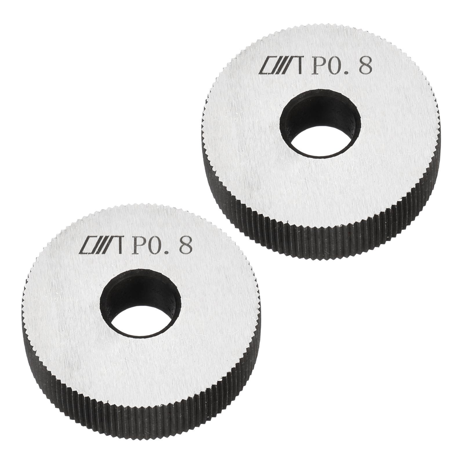 2Pcs 28x8x8mm Knurling Wheel Kit 0.8mm Pitch Straight Wheel Linear Knurl