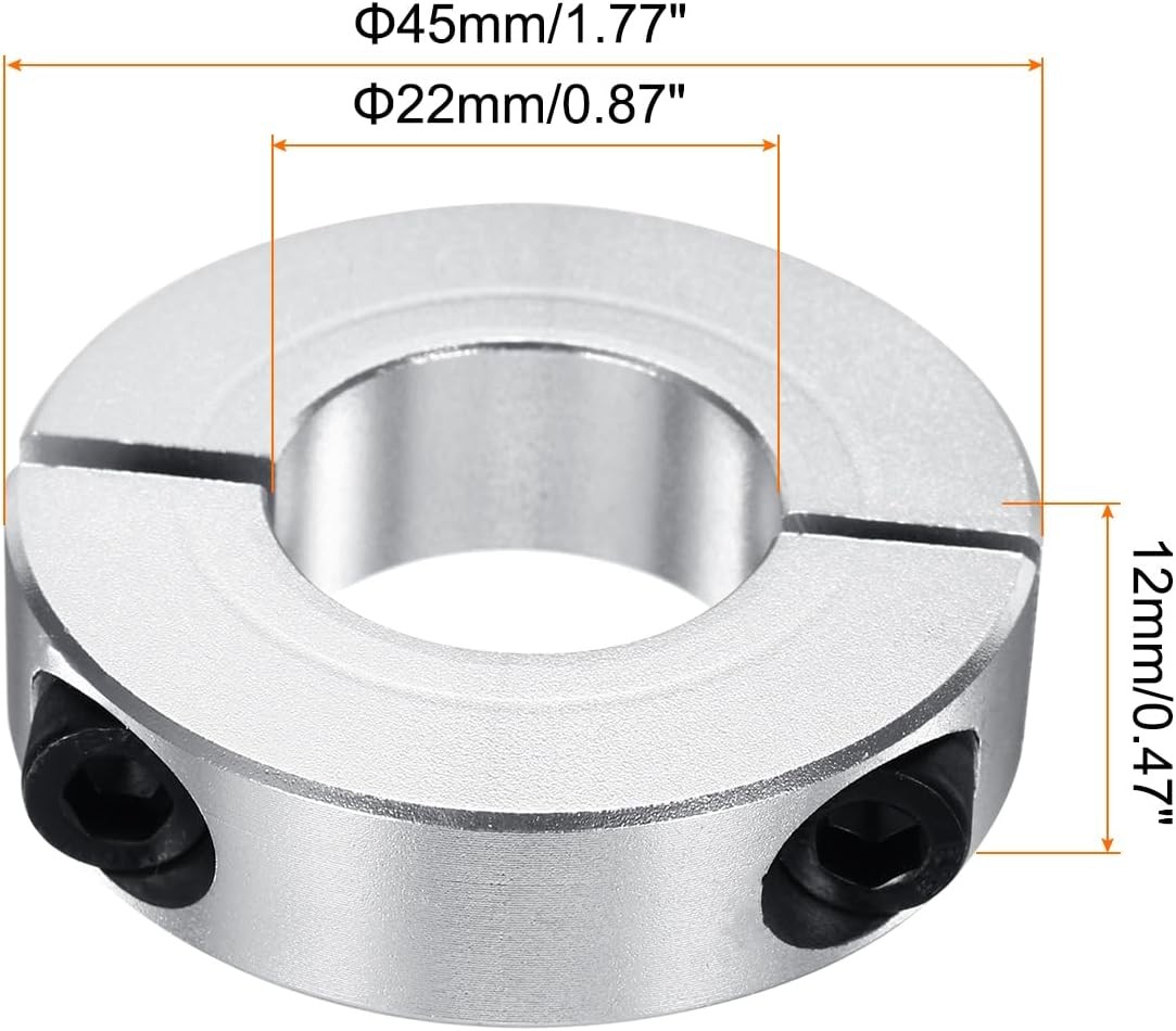 MECCANIXITY Shaft Collar 22mm/ 7/8 Inch Bore Double Split Aluminum