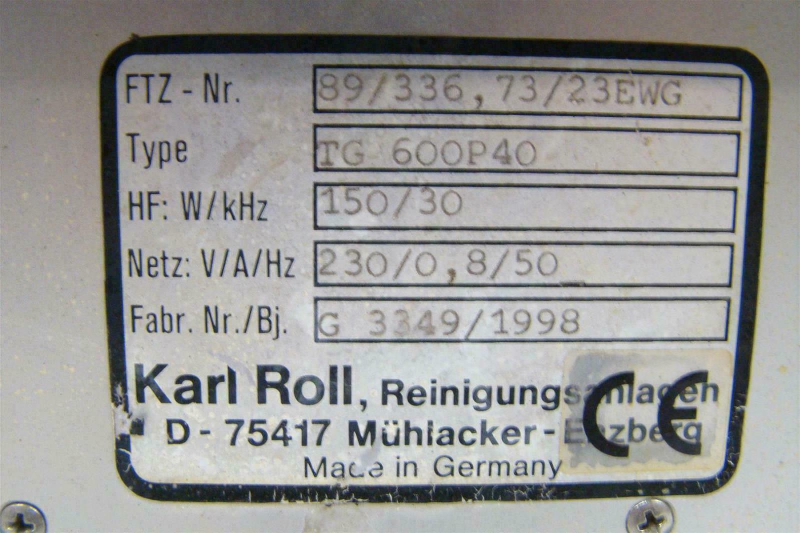 Karl Roll Ultraschall Generator TG 600P40, D-75417