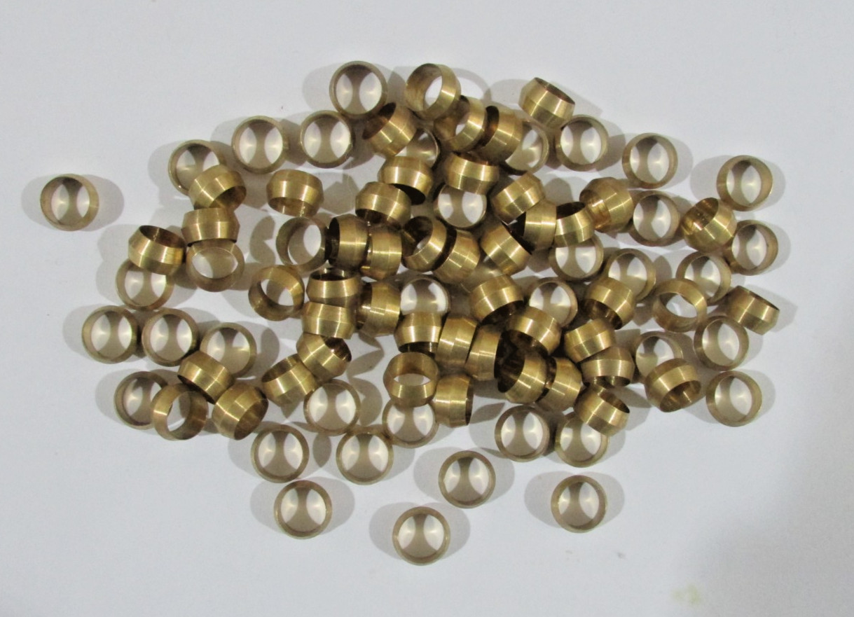 McMaster-Carr 50915K615 Brass 3/8″ Compression Sleeve for 3/8″ Tube Lot of 75