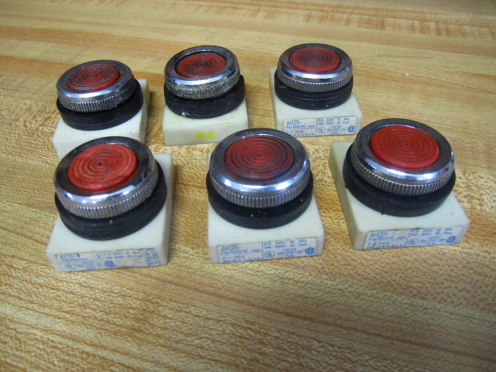 Fuji AH25-F Push Button AH25F Red (Pack of 6)