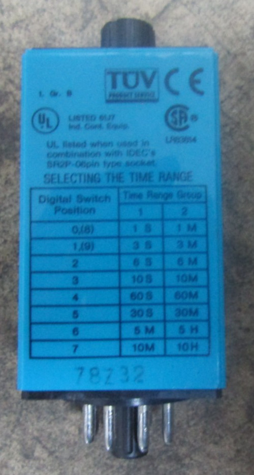 😍IDEC ELECTRIC TIMER RTE-P12 WITH SR2P-6 RELAY SOCKET BASE 8PIN 2P 10A