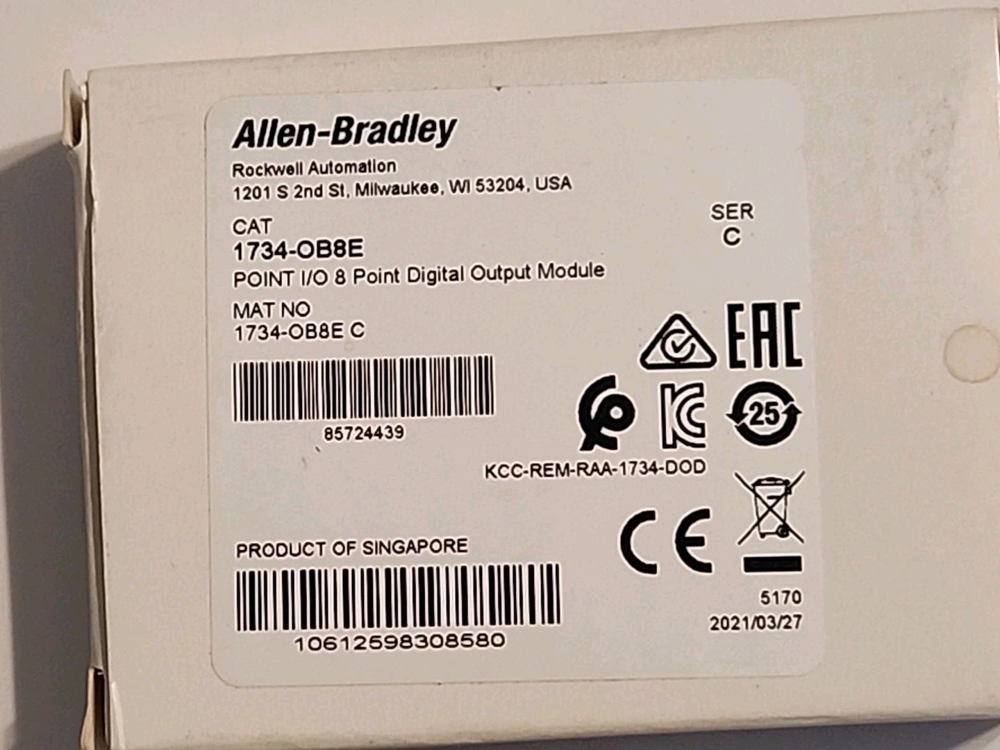 Allen Bradley 1734-0B8E MODULE SER C – Warranty & Free Shipping