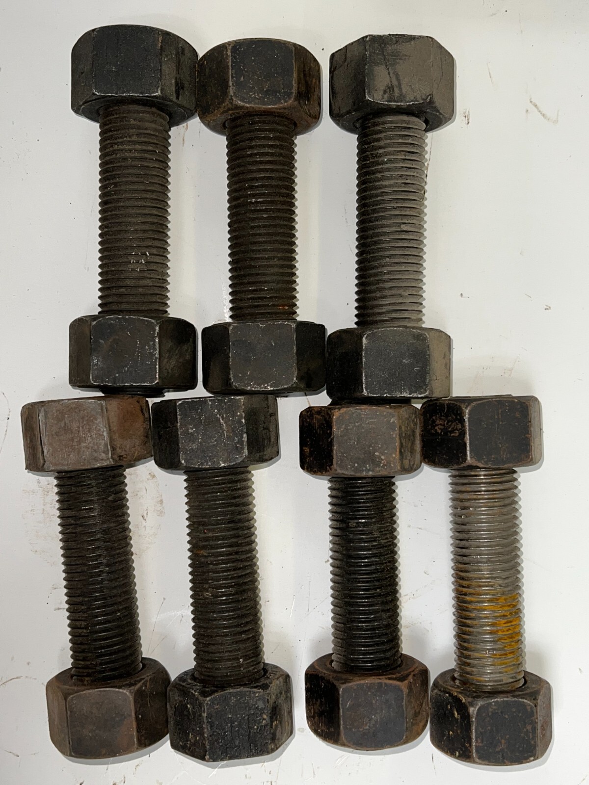 ALLOY STEEL ALL THREAD ROD B7 GRADE 1-1/8″-8 X 5-3/4″ SIZE W/ NUTS LOT OF 7**