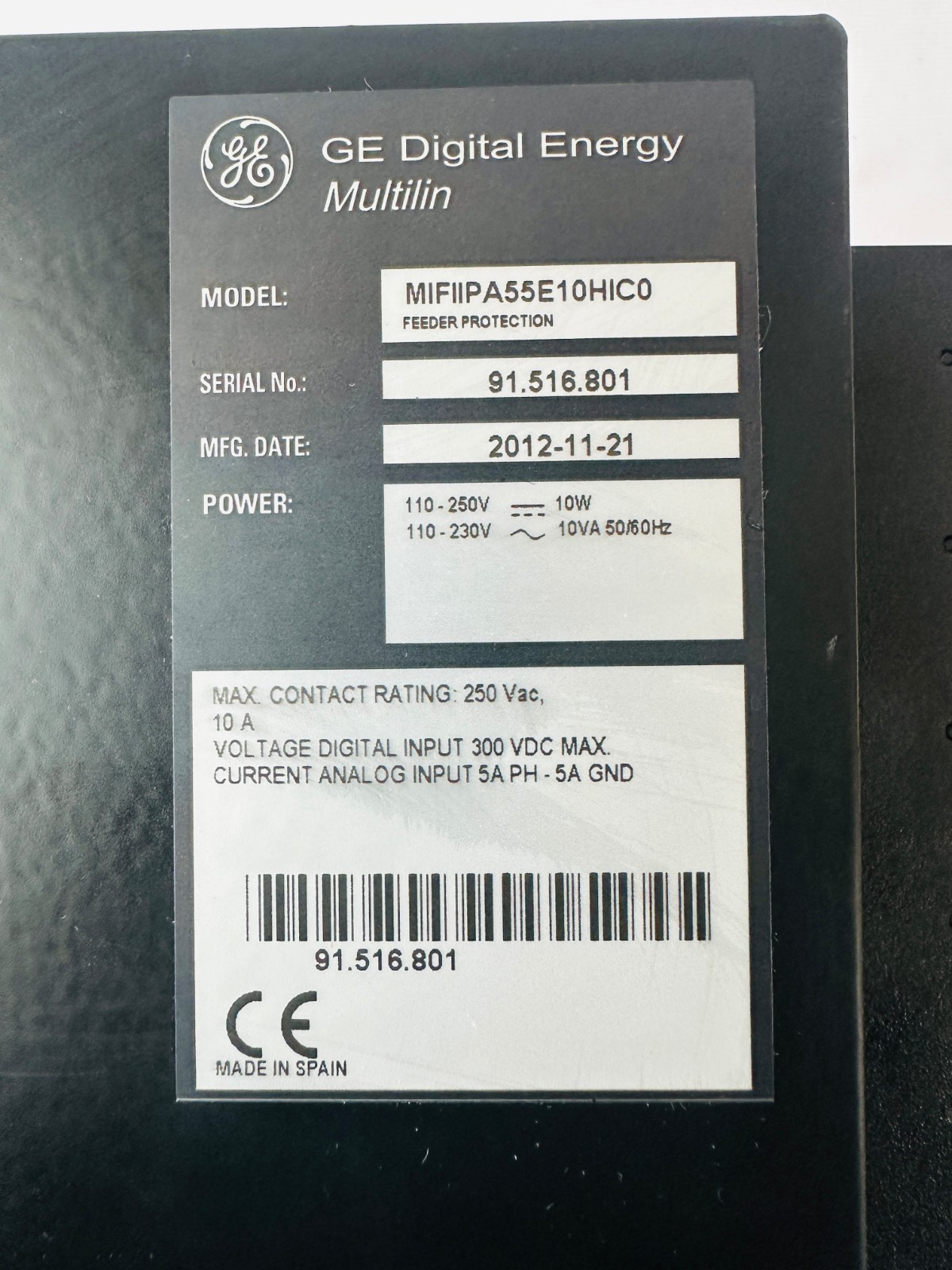 GE Digital Energy Multilin MIFIIPA55E10HIC0 Feeder Protection