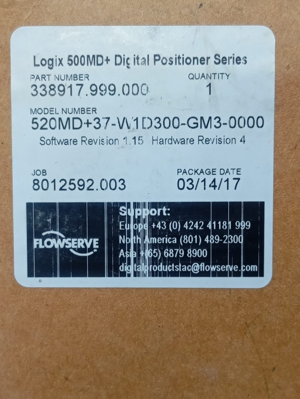 Flowserve / Logix 500MD+ Series / Digital Positioner / 520MD+37-W1D300-GM3-0000