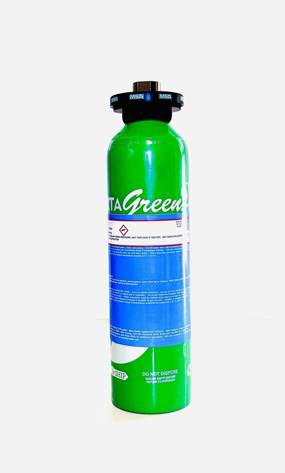 MSA 10048280 EXP NOV 2027 PortaGreen 34L Quad-Gas Calibration Cylinder –New