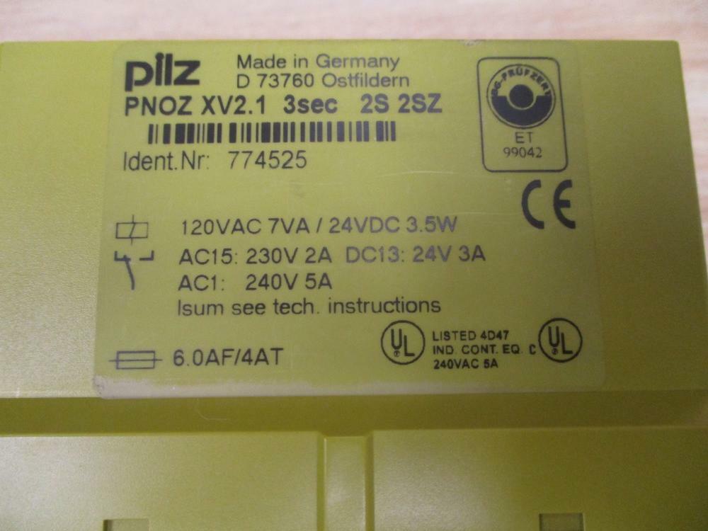 Pilz PNOZ XV2.1 3sec 2S 2SZ Safety Relay 774525