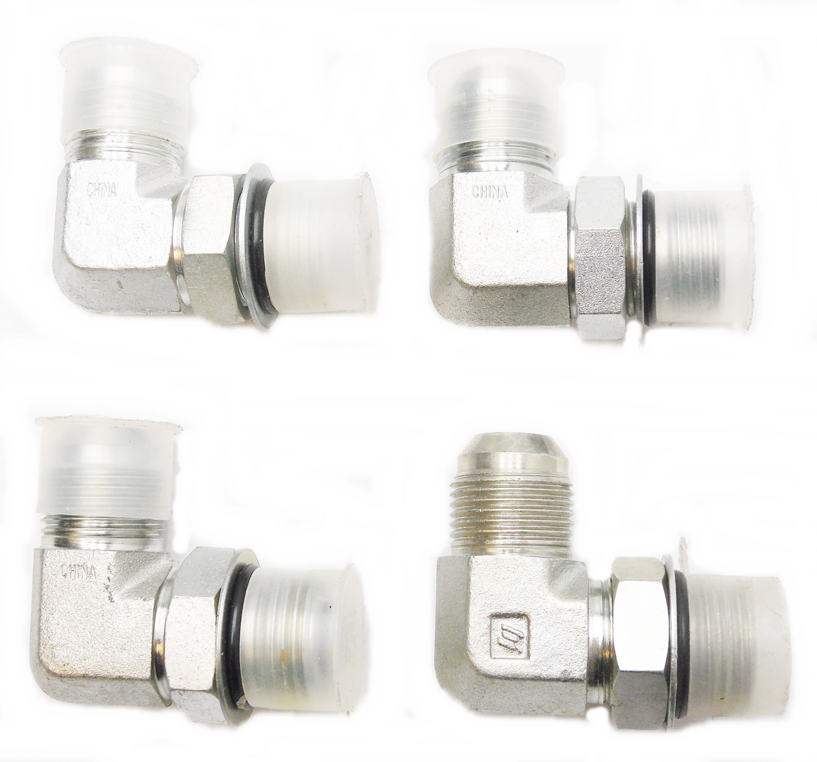 LOT OF 4 NEW HYDRAULIC ELBOW MALE JIC O-RING, 90 DEGREE, STEEL