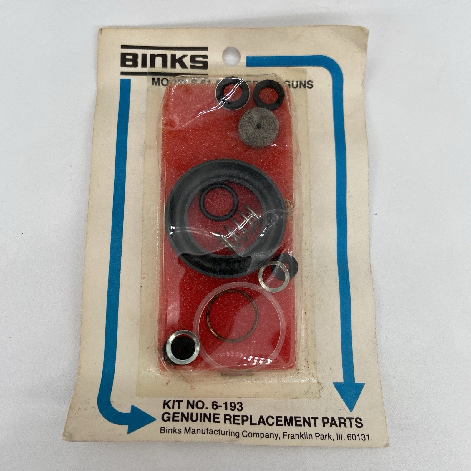 BINKS 6-193 Repair Rebuild Kit Models 61 & 610 Spray Gun Parts Lot of 50 – READ