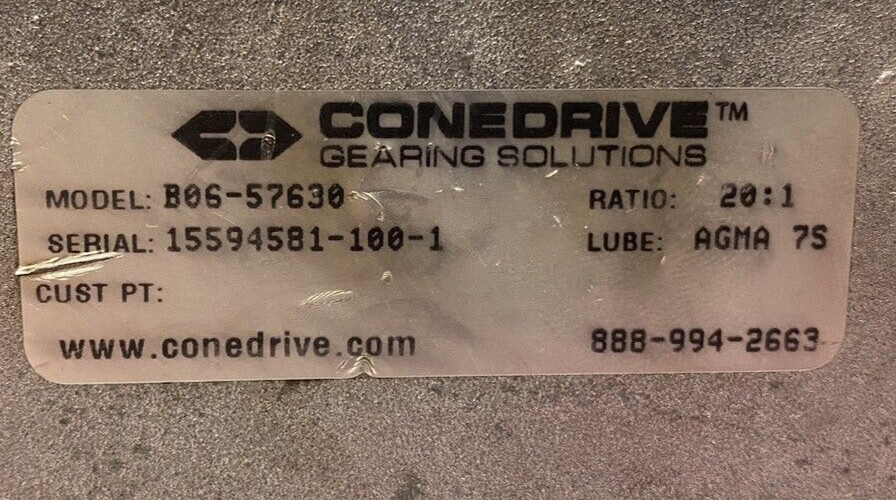 20:1 CONEDRIVE WORM GEAR B06-57630