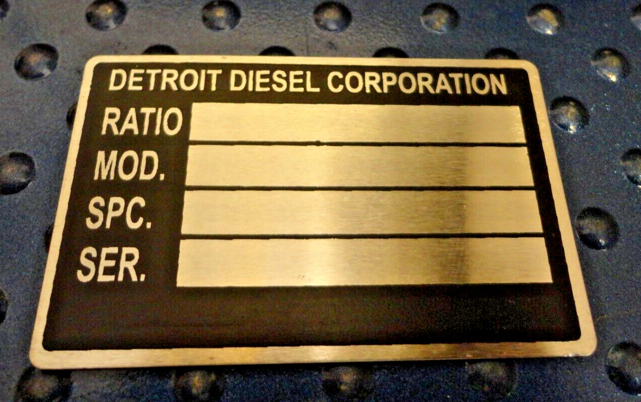 STAINLESS STEEL BLANK DETROIT DIESEL SERIAL NUMBER TAGS