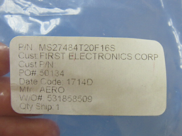 Amphenol MS27484T20B16S Qty of 1 per Lot Circular MIL Spec Connector 16P SZ 20
