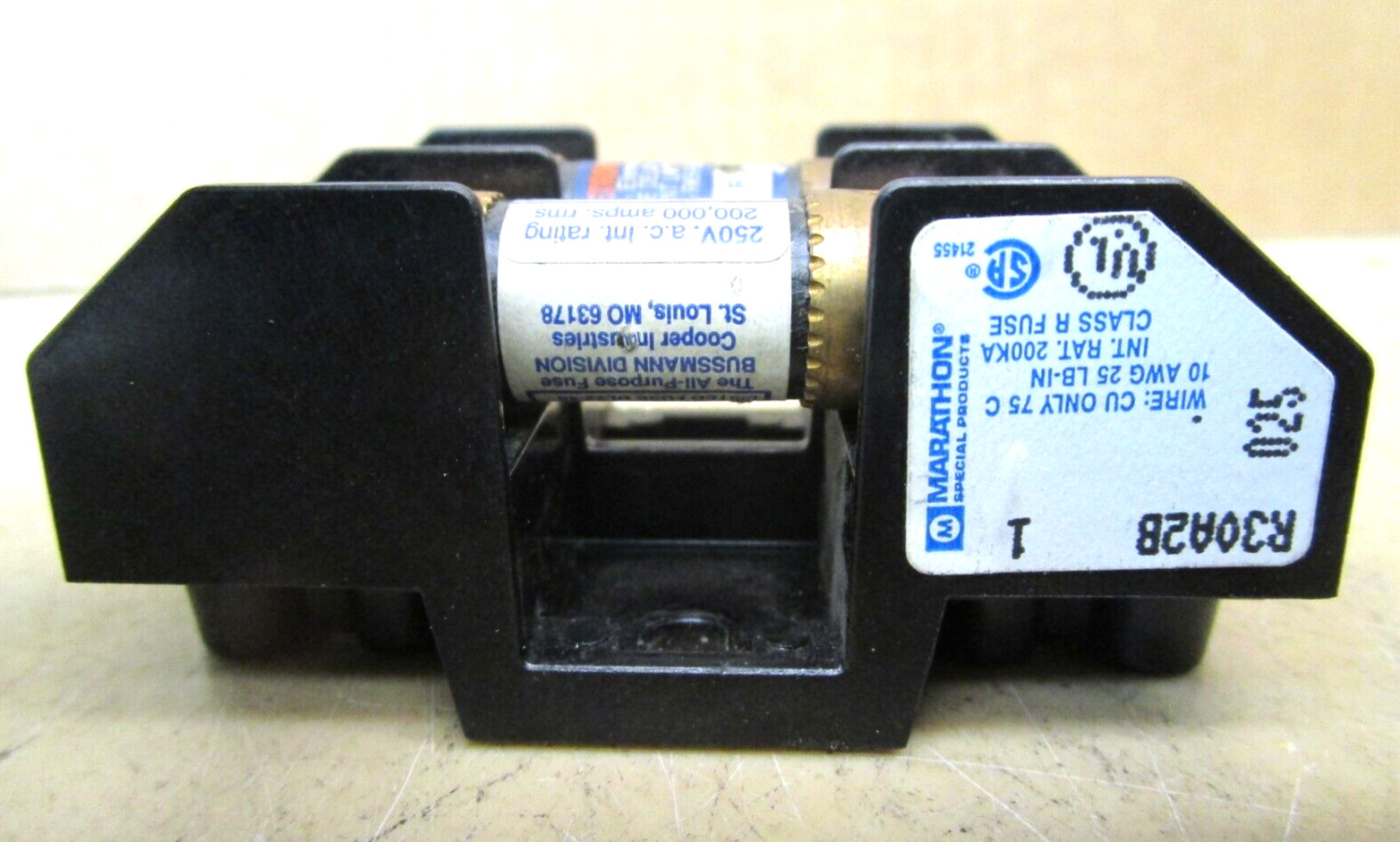 Marathon R30A2B Fuse Holder w/ FRN-R-2 FRN-R-5 Fuses 47015HM
