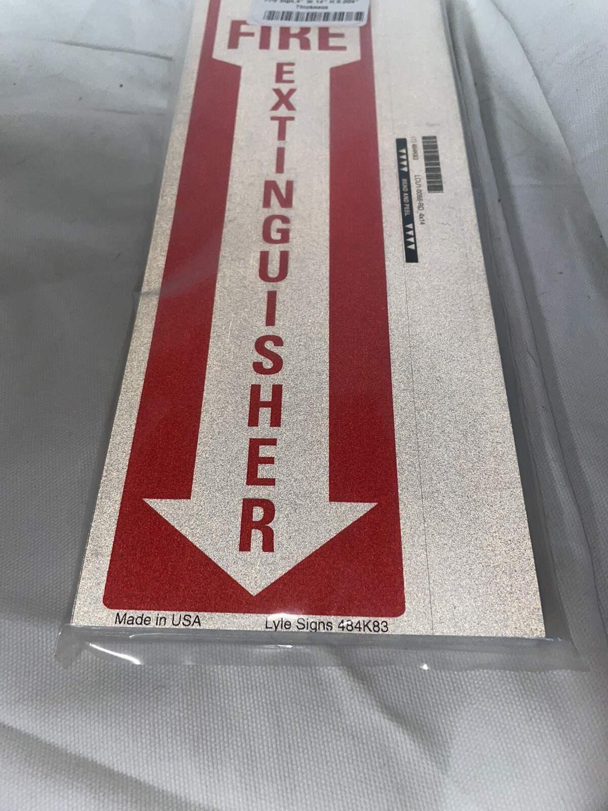 Qty (50) LYLE LCU1-0066-RD_4x14” Reflective Fire Extingsher Decal/Sticker