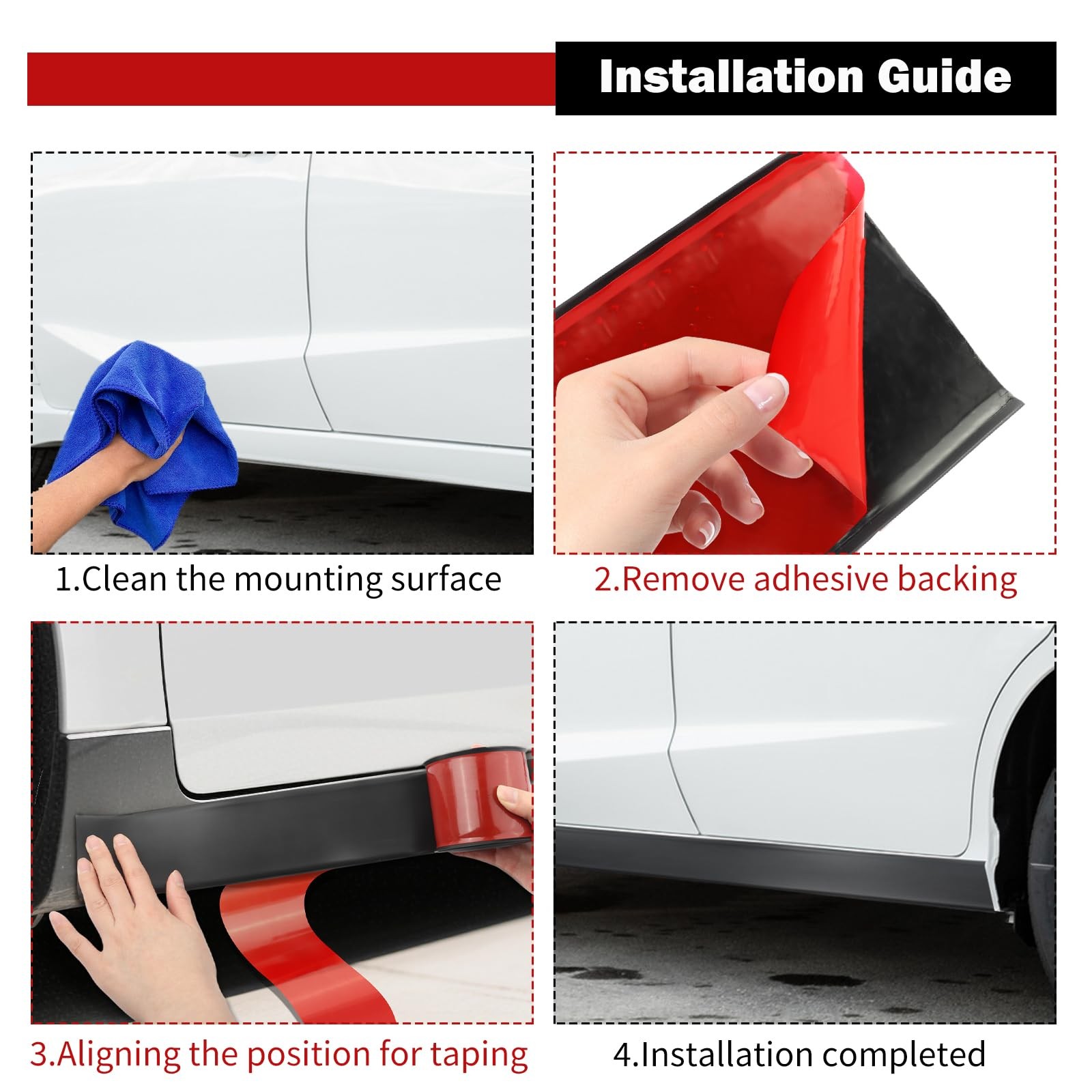 Universal Side Skirts for Cars,16.4 ft*3.15 in SelfAdhesive Car Bumper Guard …