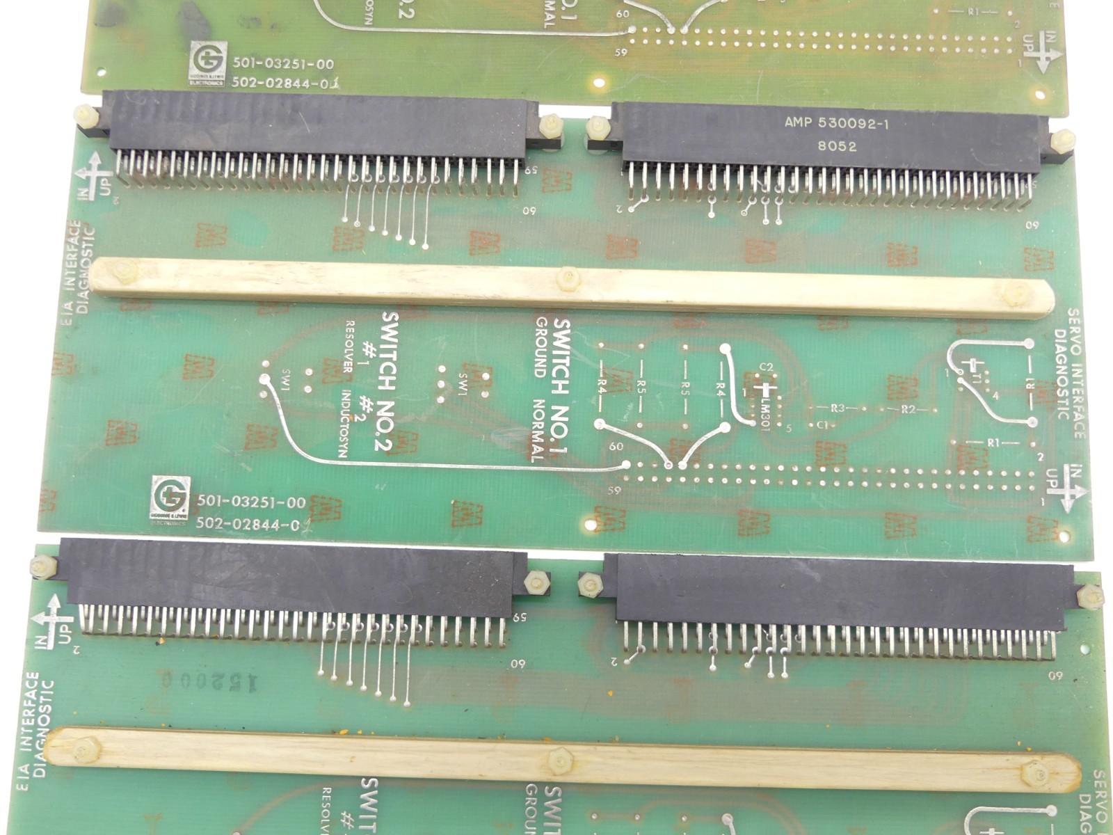 (Set of 3) Giddings & Lewis 501-03251-00 502-02844-0 Servo Interface Diagnostic