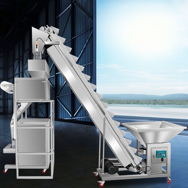 1.7m High Bucket Elevator Powder Particle Feeding Machine with 100KG Hopper