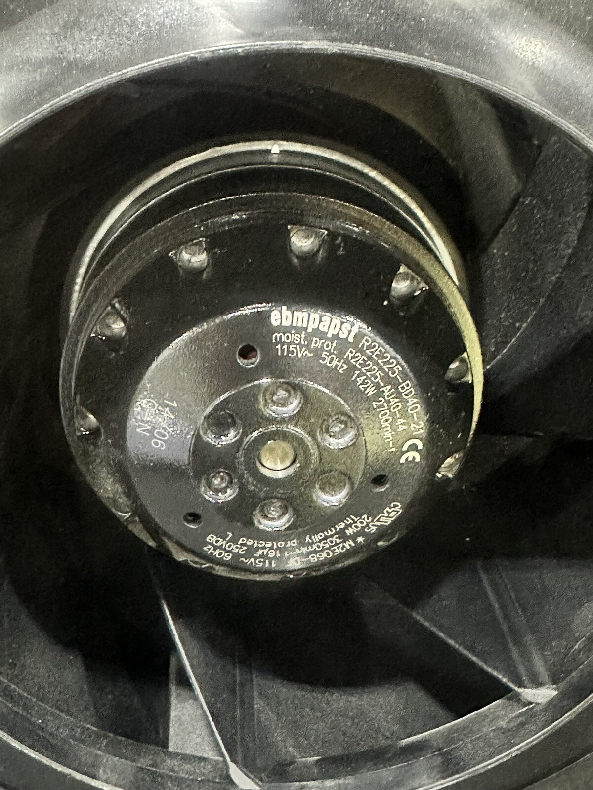 ebm-papst R2E225-BD40-21 Fan Motorized Impeller – 115VAC – Round – 225mm Dia …