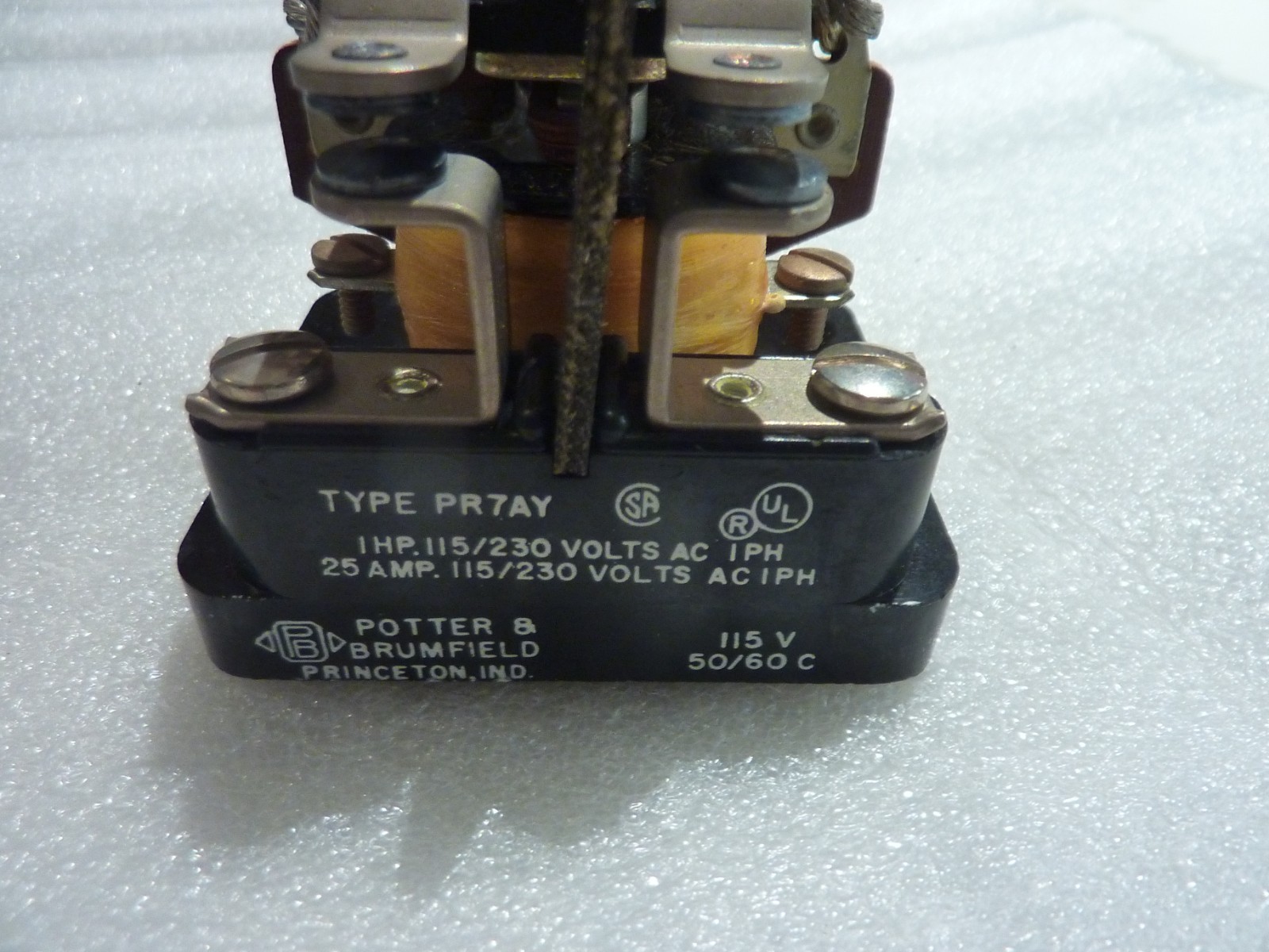 Potter & Brumfield P&B PR7AY Relay 115V 50/60Hz 25A DPST NO New Open Box