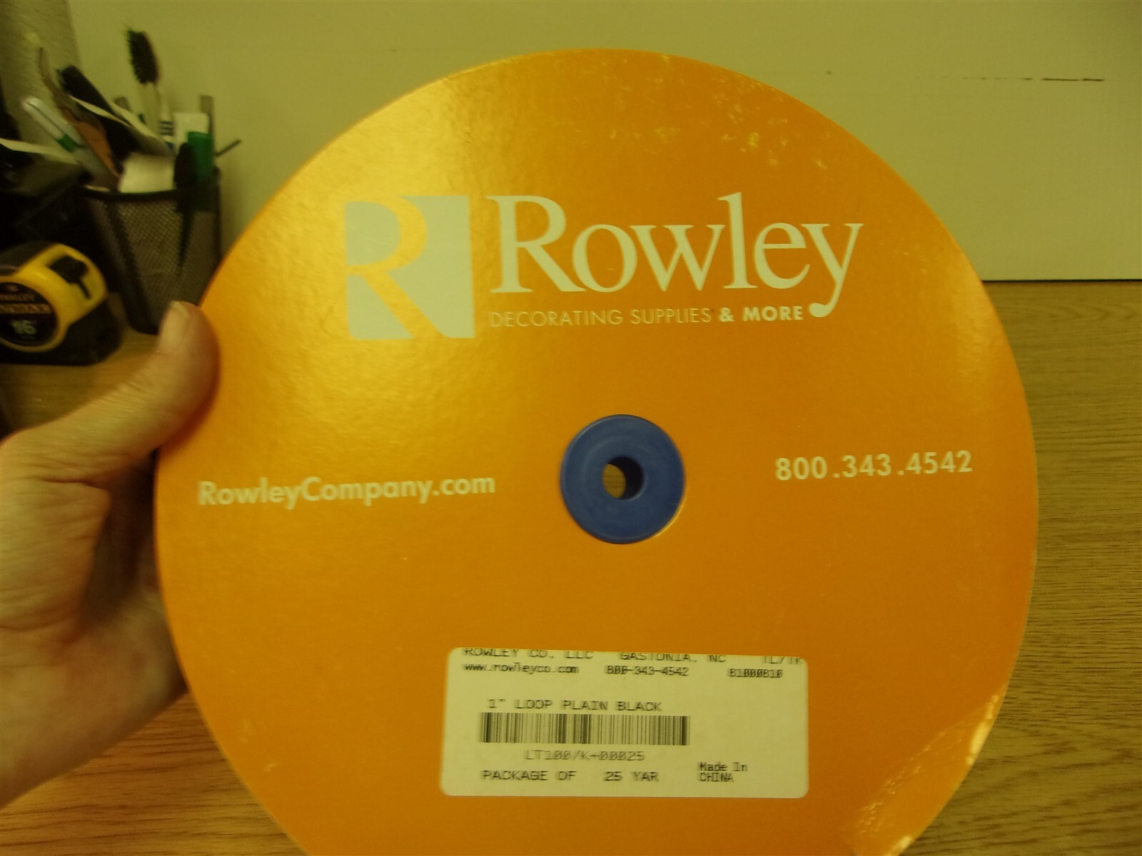 NEW Rowley 1″ Loop Plain Black LT100/K+00025 25 yards *FREE SHIPPING*