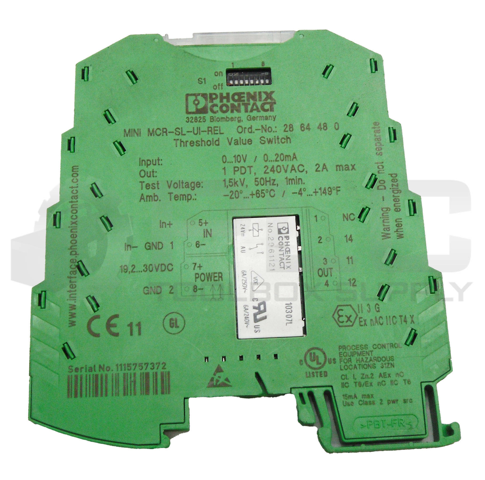 PHOENIX CONTACT MINI MCR-SL-UI-REL THRESHOLD VALUE SWITCH 10V 240VAC 2864480
