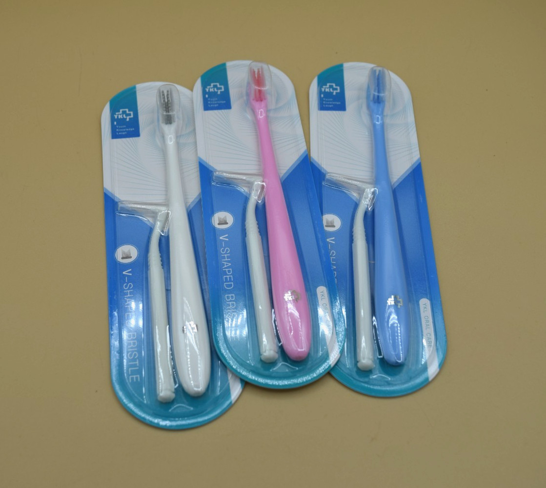 Lot Of 3 YKL Genuine OEM V-Shaped Bristle Oral Care Orthodontic Toothbrush