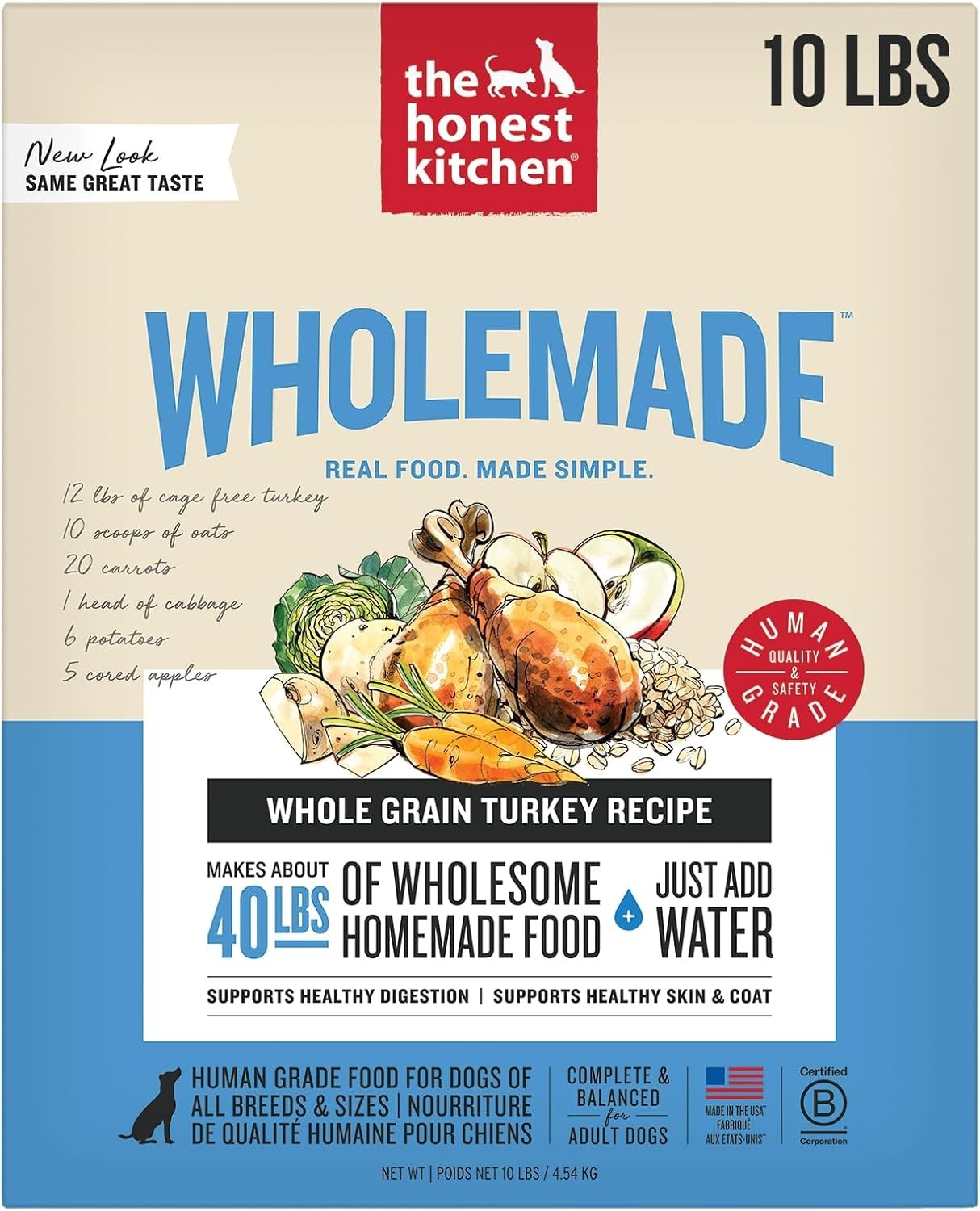 The Honest Kitchen Wholemade Whole Grain Adult Dehydrated Dog Food – Turkey