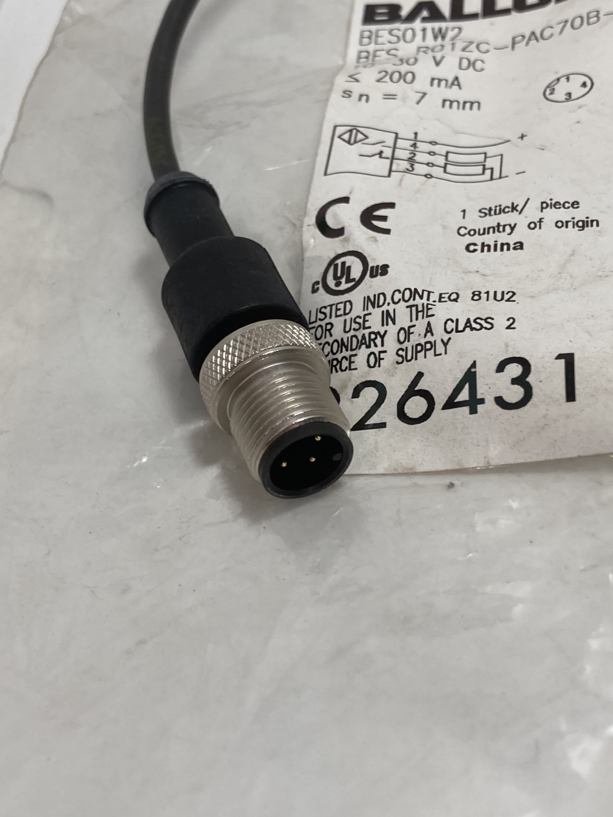 BALLUFF BES R01ZC-PAC70B-BP00.2-GS04 (BES01W2) IND SENSOR 10-30VDC 7MM S NIB