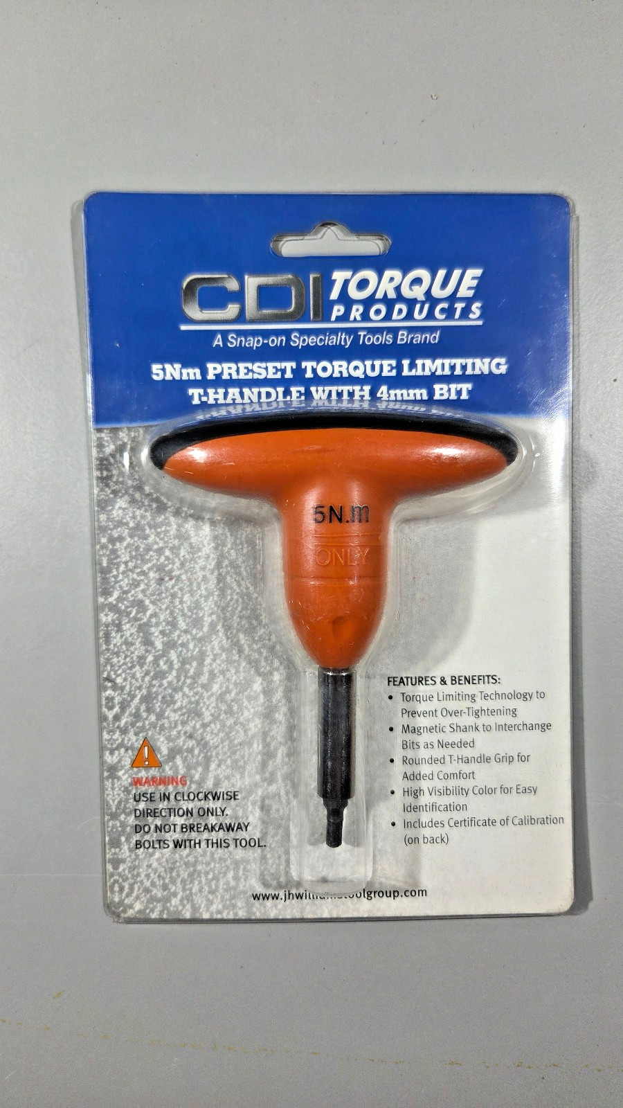Cdi Tlpt5nm Cdi T-Handle Preset Torque Limiting Screwdriver 4mm 5 Nm Snap-On