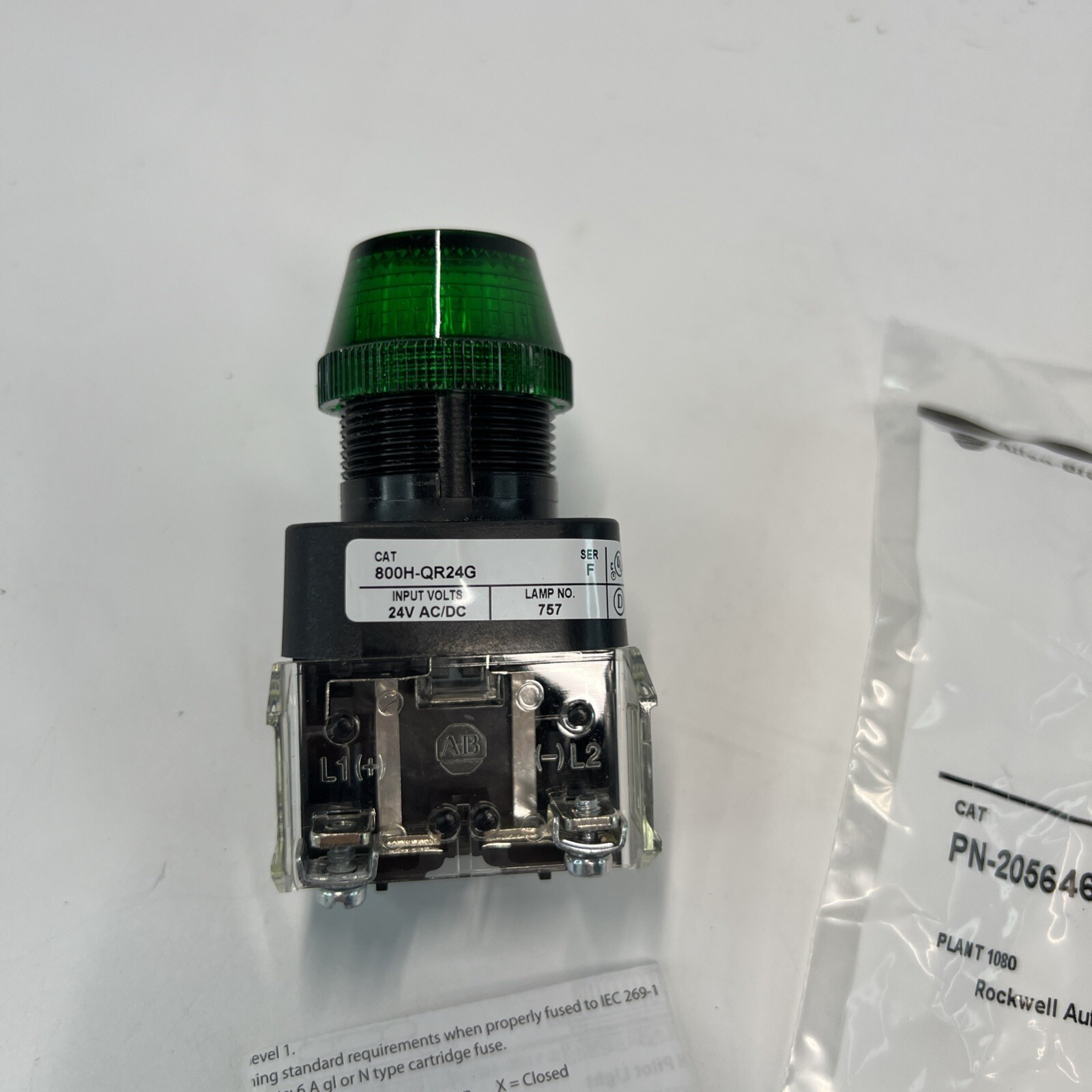 Allen Bradley 800H-QR24G Pilot Light Assembly