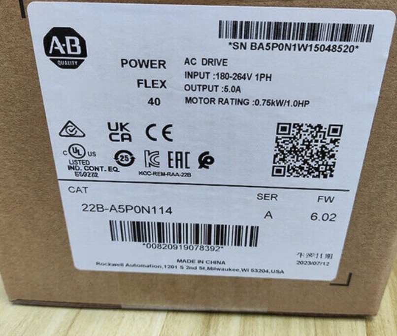 New Allen Bradley 22B-A5P0N114 Free Shipping New in Box New Factory Sealed PLC