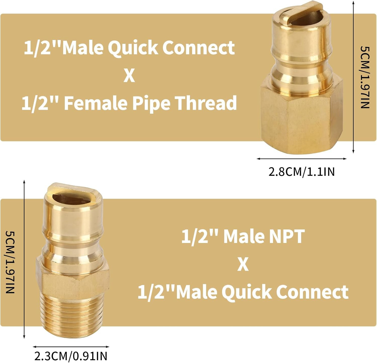 1/2″ QDD LP Natural Gas Quick Connect Fittings Kit 1/2 Propane Connects 100%