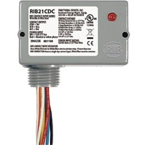 Functional Devices RIB21CDC Enclosed Relay 10A SPDT 120-277V AC Power Input